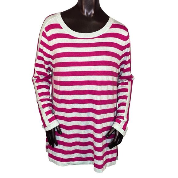Soft Surroundings NWT Sierra Sweater Womens Size L Cashmere Wool Blend Stripe - Picture 1 of 7